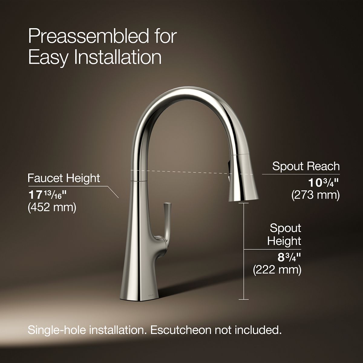 Graze® Pull-down kitchen sink faucet with three-function sprayhead