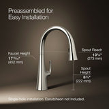 Graze® Pull-down kitchen sink faucet with three-function sprayhead