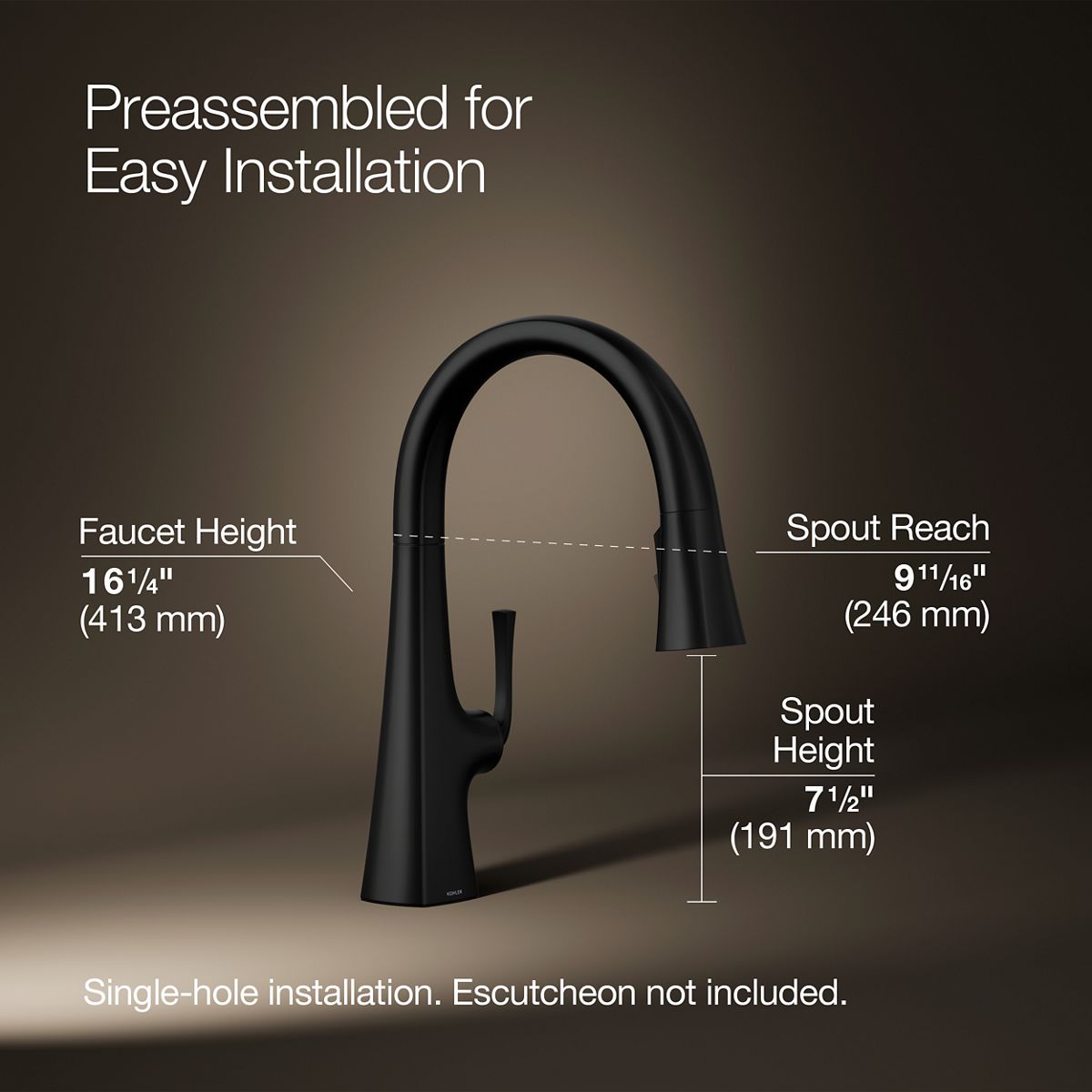 Graze® Pull-down kitchen sink faucet with three-function sprayhead