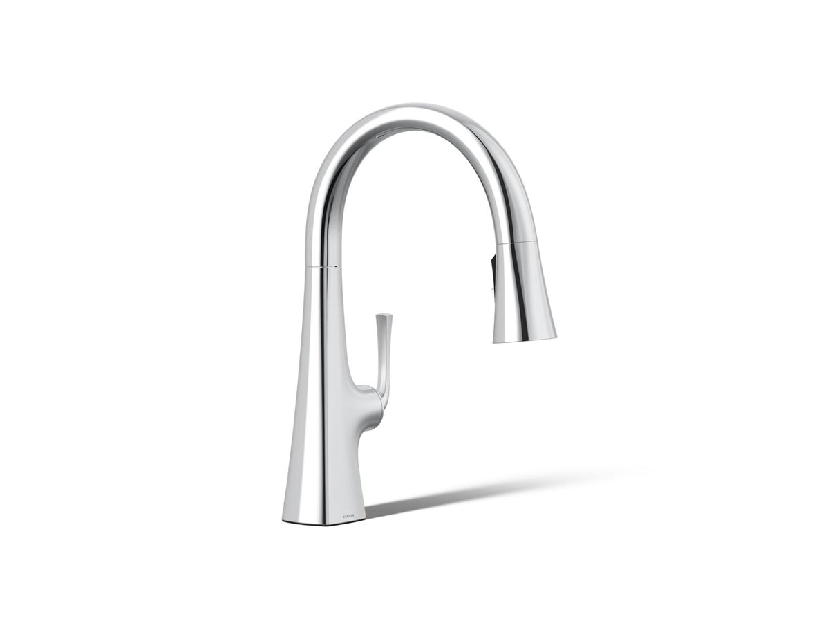 Graze® Pull-down kitchen sink faucet with three-function sprayhead