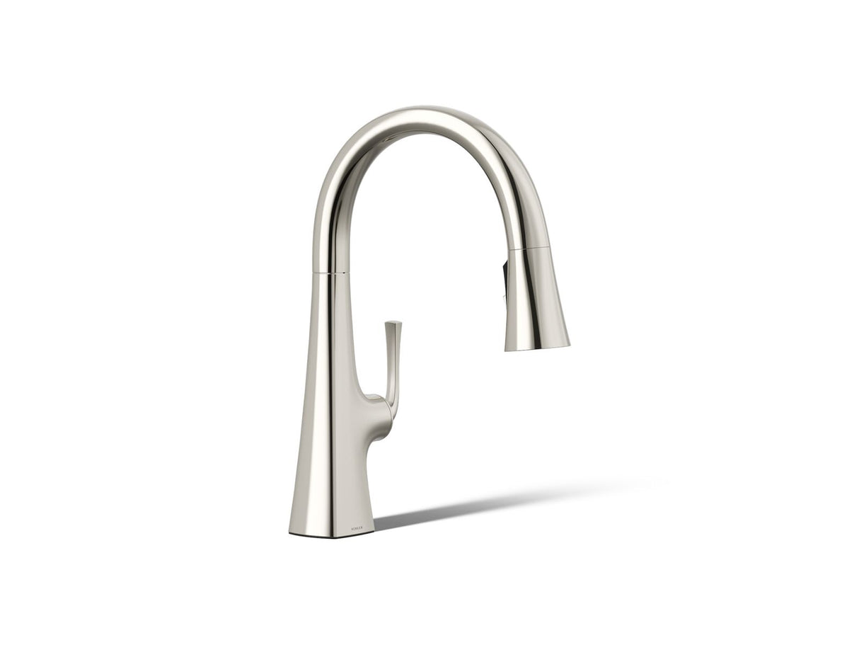 Graze® Pull-down kitchen sink faucet with three-function sprayhead