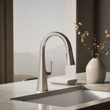Graze® Pull-down kitchen sink faucet with three-function sprayhead