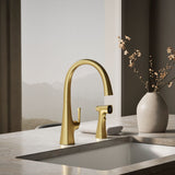 Graze® Single-handle kitchen sink faucet with two-function side sprayer