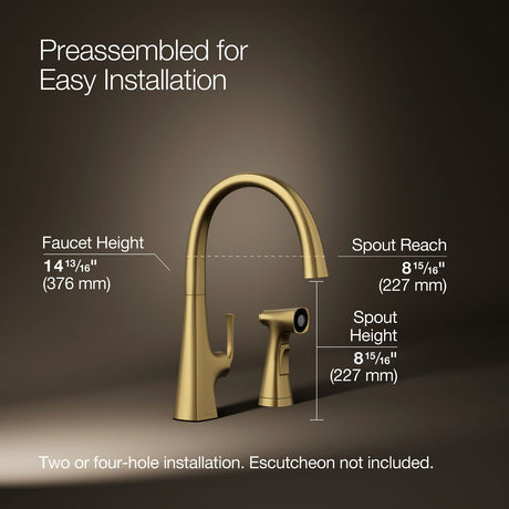 Graze® Single-handle kitchen sink faucet with two-function side sprayer