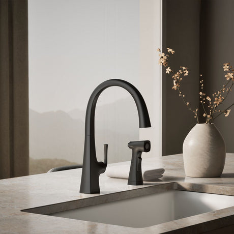 Graze® Single-handle kitchen sink faucet with two-function side sprayer