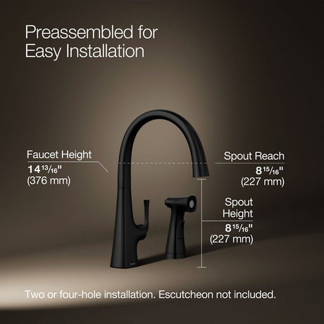 Graze® Single-handle kitchen sink faucet with two-function side sprayer