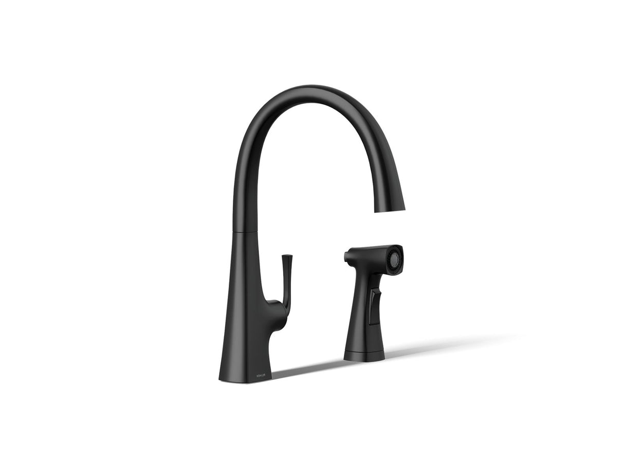 Graze® Single-handle kitchen sink faucet with two-function side sprayer