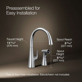 Graze® Single-handle kitchen sink faucet with two-function side sprayer