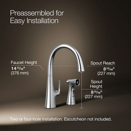Graze® Single-handle kitchen sink faucet with two-function side sprayer