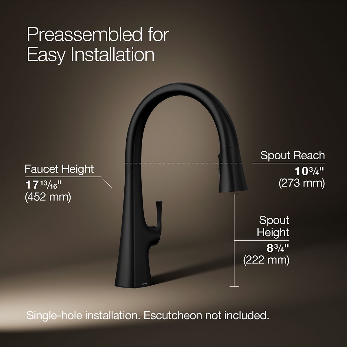 Graze® Touchless pull-down kitchen sink faucet with three-function sprayhead