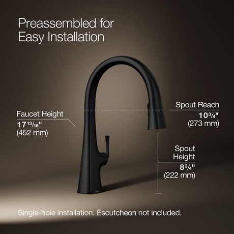 Graze® Touchless pull-down kitchen sink faucet with three-function sprayhead