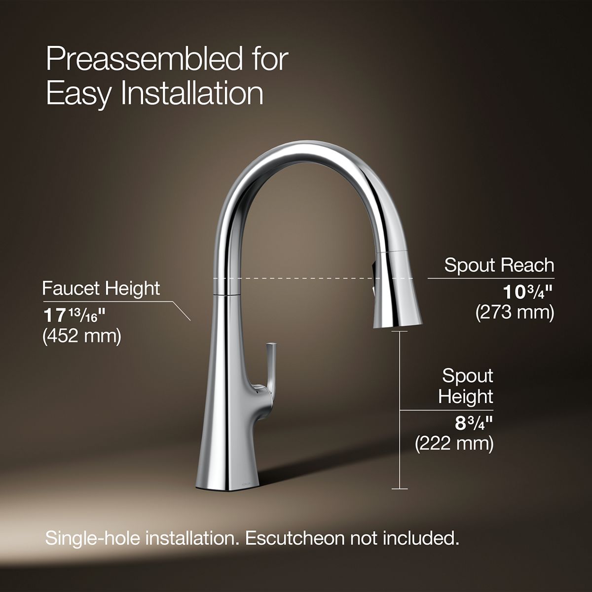 Graze® Touchless pull-down kitchen sink faucet with three-function sprayhead