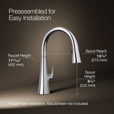 Graze® Touchless pull-down kitchen sink faucet with three-function sprayhead