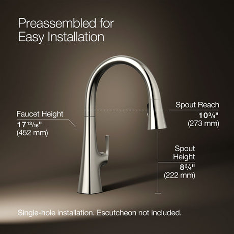 Graze® Touchless pull-down kitchen sink faucet with three-function sprayhead
