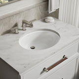 Caxton® 19-1/4" oval undermount bathroom sink with glazed underside, no overflow