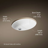 Caxton® 19-1/4" oval undermount bathroom sink