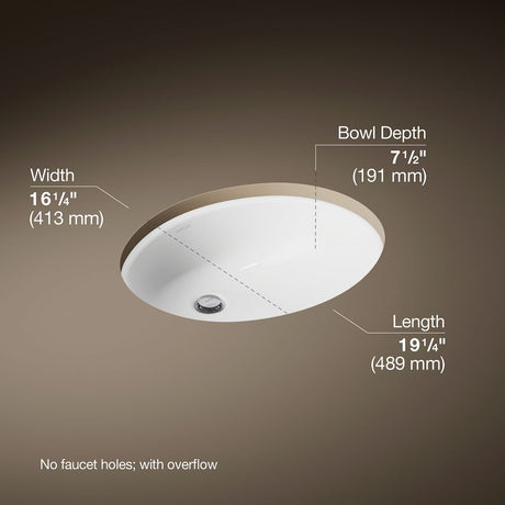 Caxton® 19-1/4" oval undermount bathroom sink