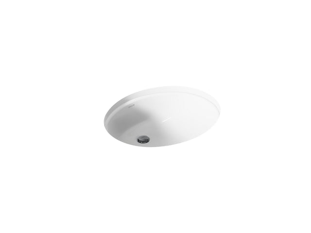 Caxton® 19-1/4" oval undermount bathroom sink with glazed underside, no overflow