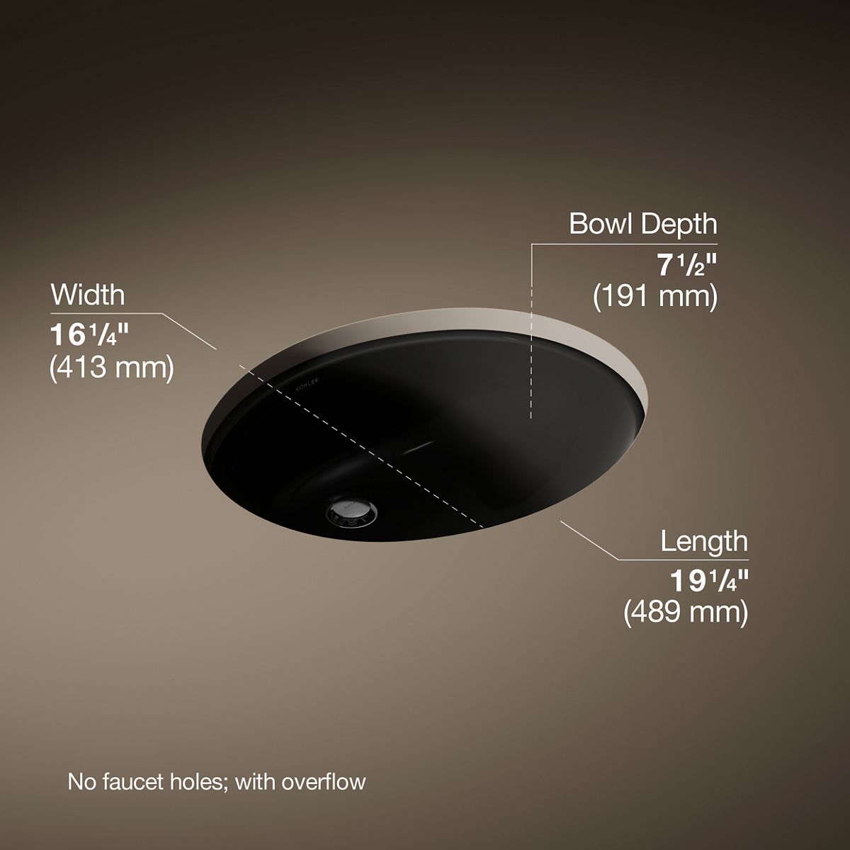 Caxton® 19-1/4" oval undermount bathroom sink