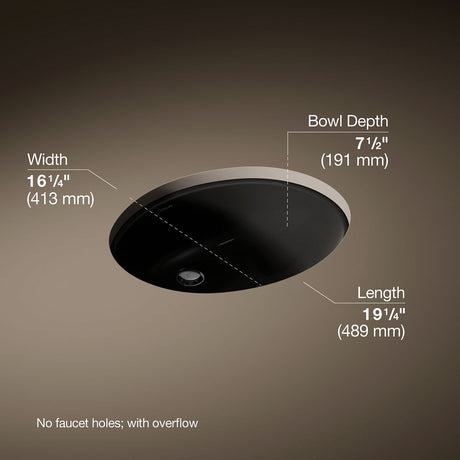 Caxton® 19-1/4" oval undermount bathroom sink
