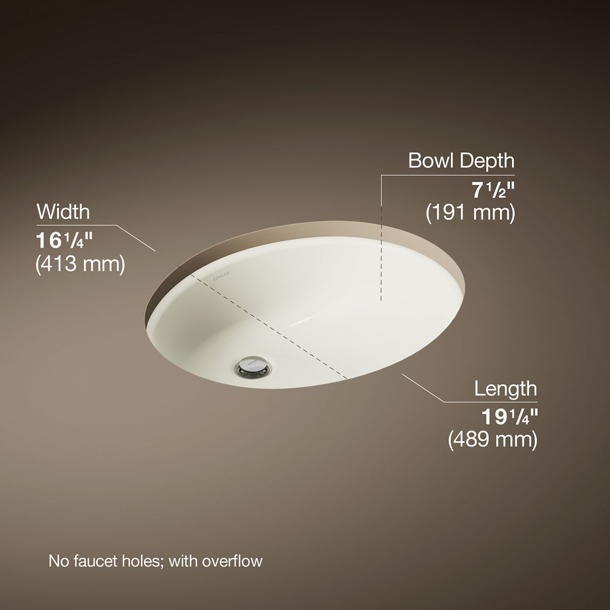 Caxton® 19-1/4" oval undermount bathroom sink