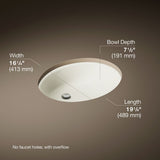 Caxton® 19-1/4" oval undermount bathroom sink