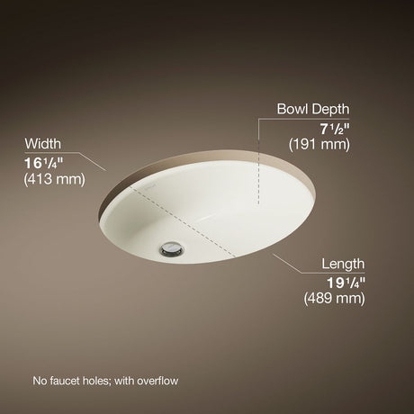 Caxton® 19-1/4" oval undermount bathroom sink