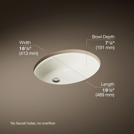 Caxton® 19-1/4" oval undermount bathroom sink