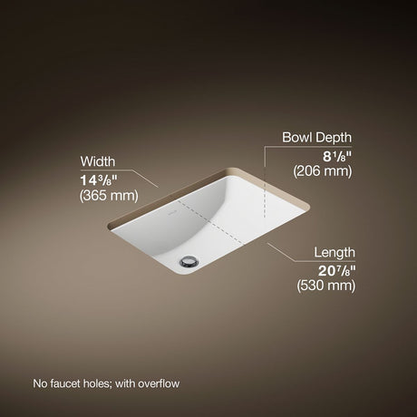 Ladena® 21" rectangular undermount bathroom sink
