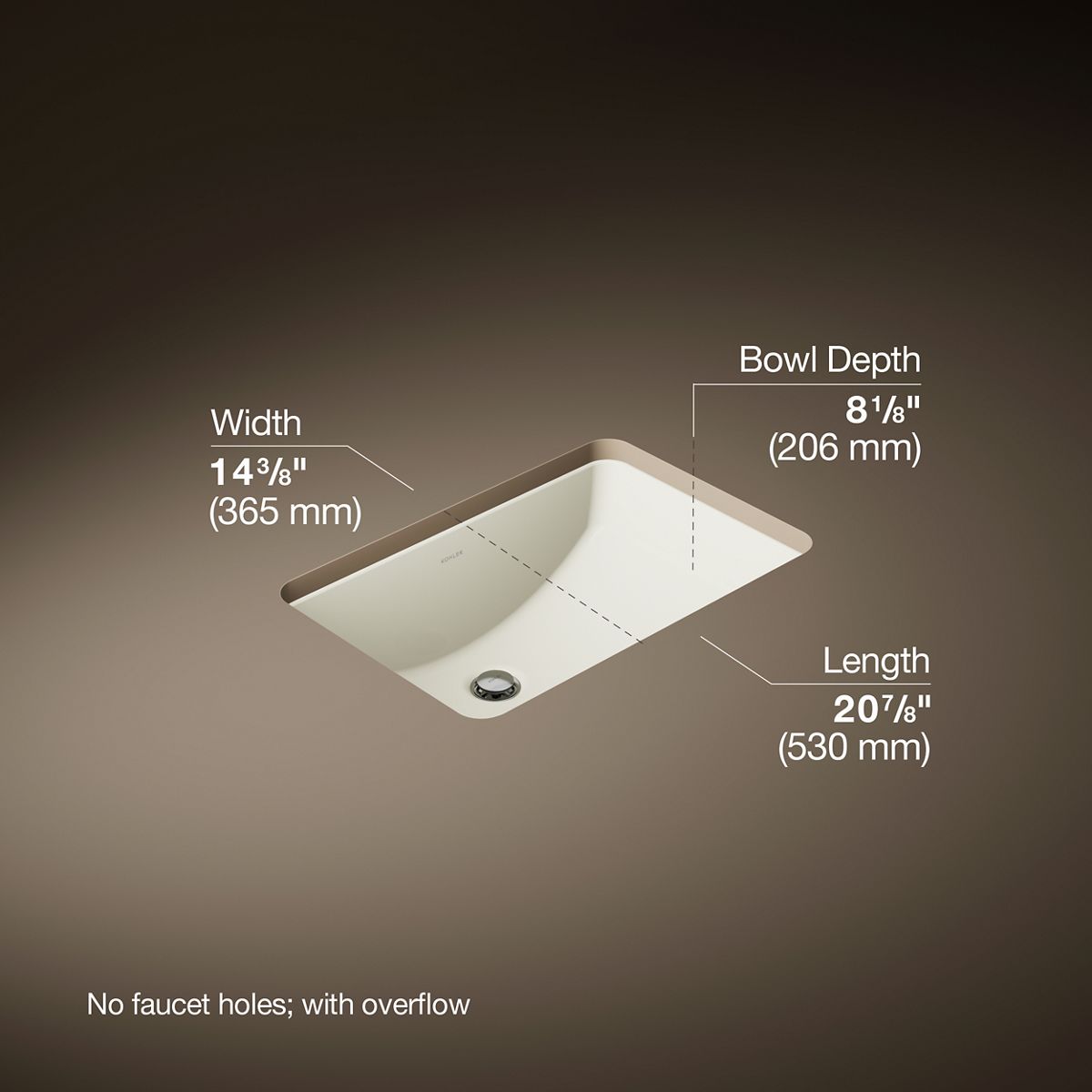 Ladena® 21" rectangular undermount bathroom sink