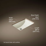 Ladena® 21" rectangular undermount bathroom sink