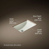 Ladena® 21" rectangular undermount bathroom sink