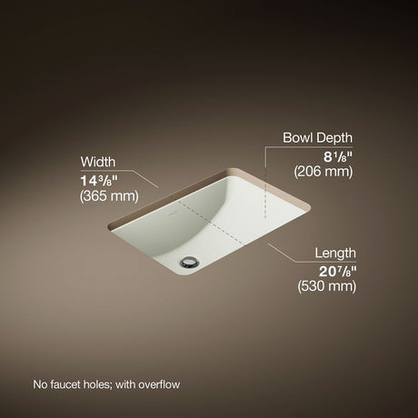 Ladena® 21" rectangular undermount bathroom sink