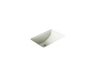 Ladena® 21" rectangular undermount bathroom sink with glazed underside, no overflow