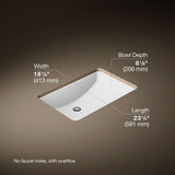 Ladena® 23-1/4" rectangular undermount bathroom sink