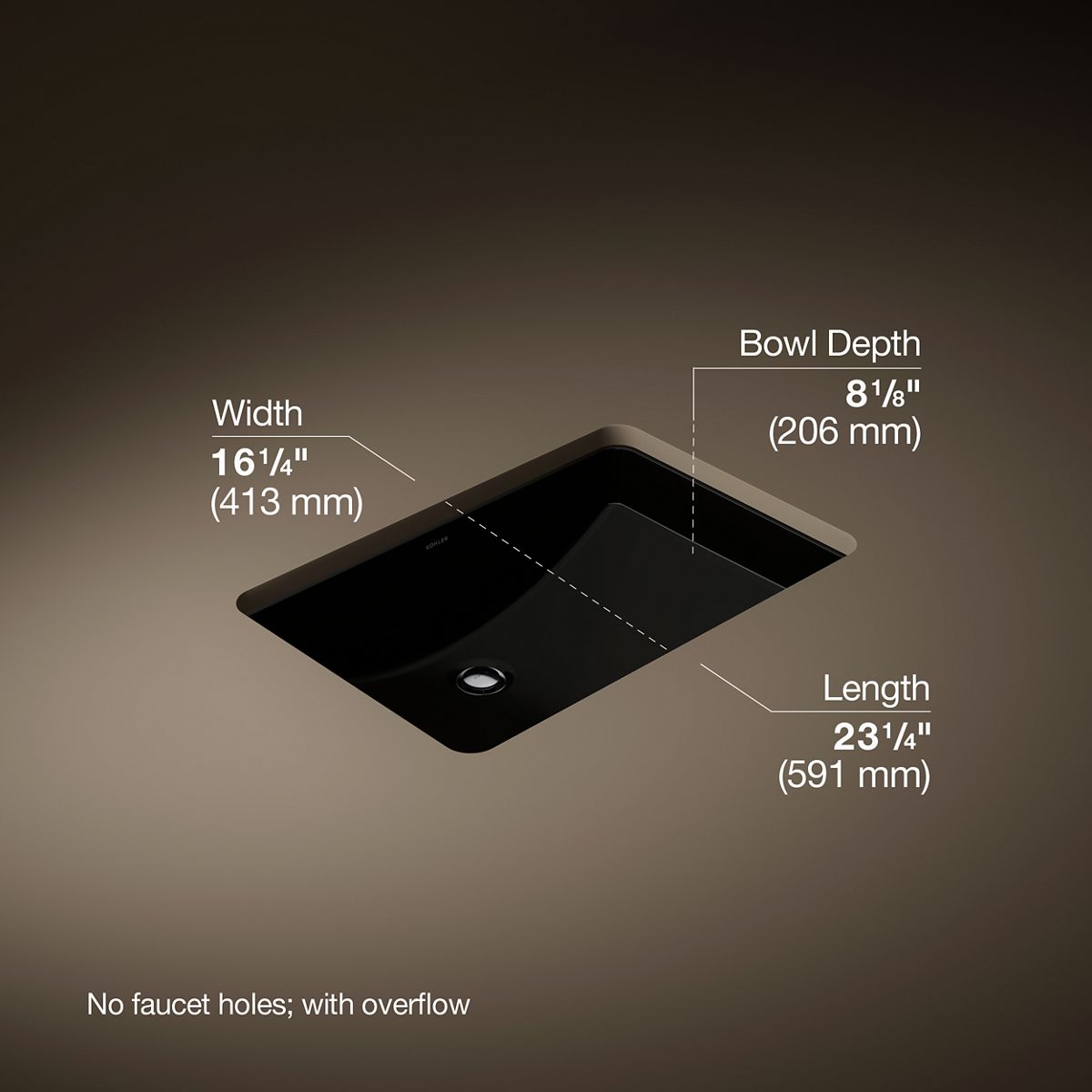 Ladena® 23-1/4" rectangular undermount bathroom sink