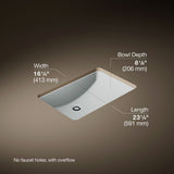 Ladena® 23-1/4" rectangular undermount bathroom sink