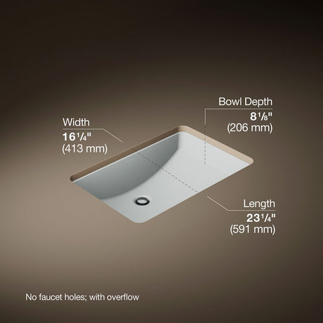 Ladena® 23-1/4" rectangular undermount bathroom sink