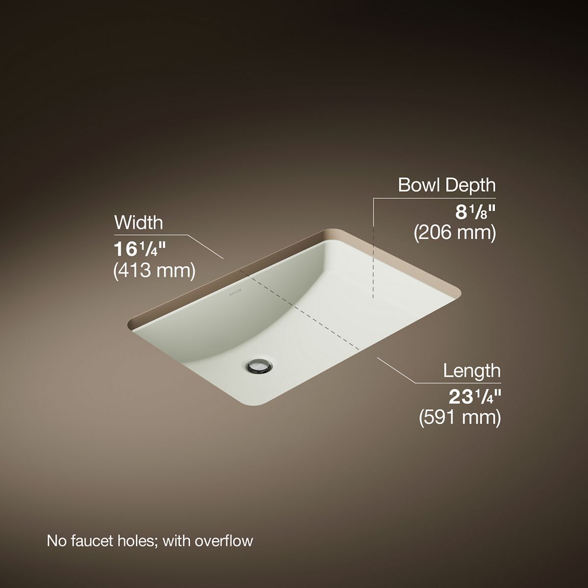 Ladena® 23-1/4" rectangular undermount bathroom sink