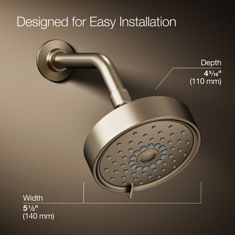Purist® Three-function showerhead, 2.5 gpm
