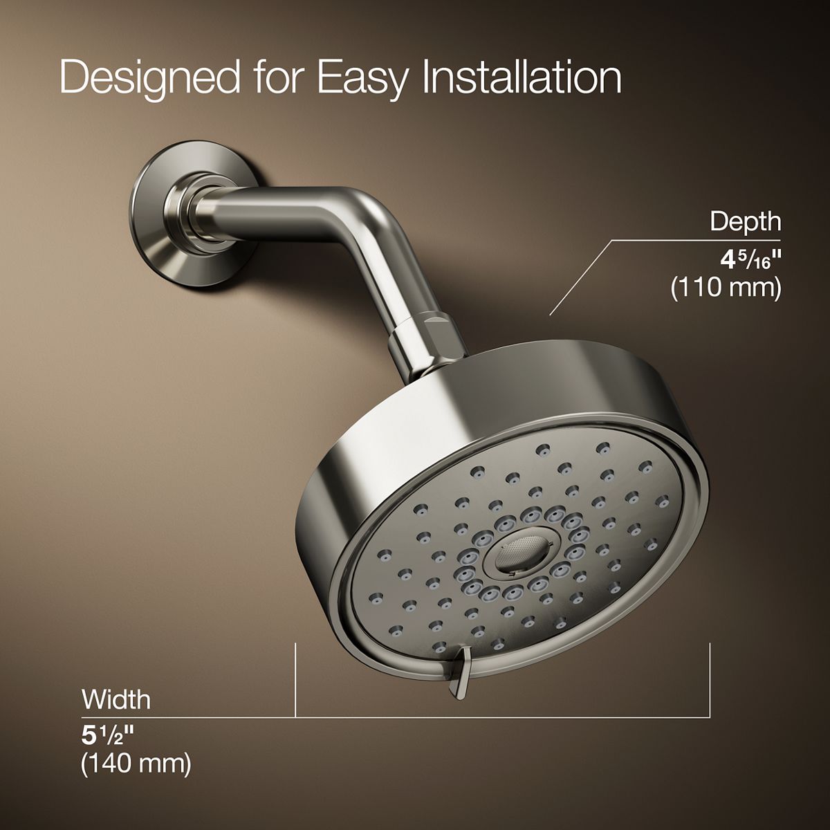 Purist® Three-function showerhead, 2.5 gpm