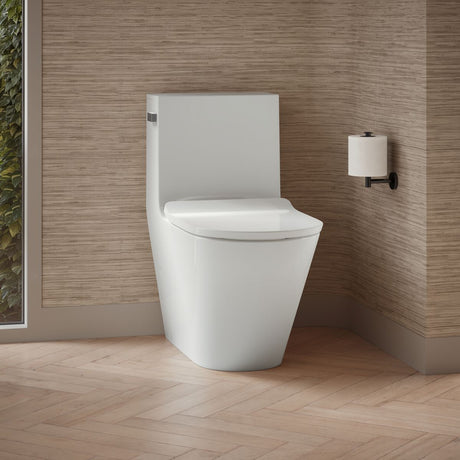 Brazn® One-piece compact elongated toilet with skirted trapway, dual-flush