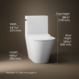 Brazn® One-piece compact elongated toilet with skirted trapway, dual-flush