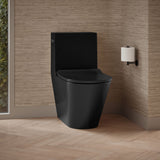 Brazn® One-piece compact elongated toilet with skirted trapway, dual-flush