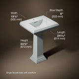 Memoirs® Classic 24-1/4" rectangular pedestal bathroom sink