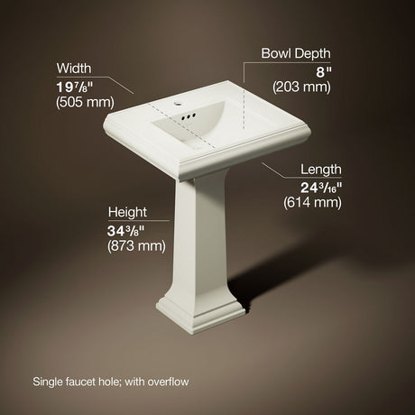 Memoirs® Classic 24-1/4" rectangular pedestal bathroom sink