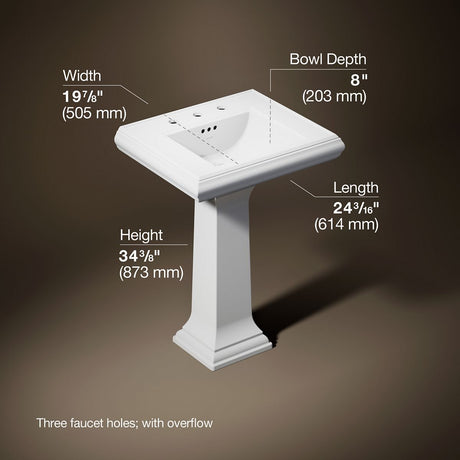 Memoirs® Classic 24-1/4" rectangular pedestal bathroom sink