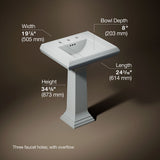 Memoirs® Classic 24-1/4" rectangular pedestal bathroom sink