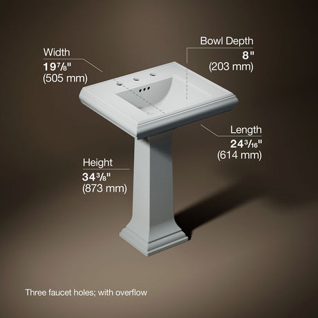 Memoirs® Classic 24-1/4" rectangular pedestal bathroom sink
