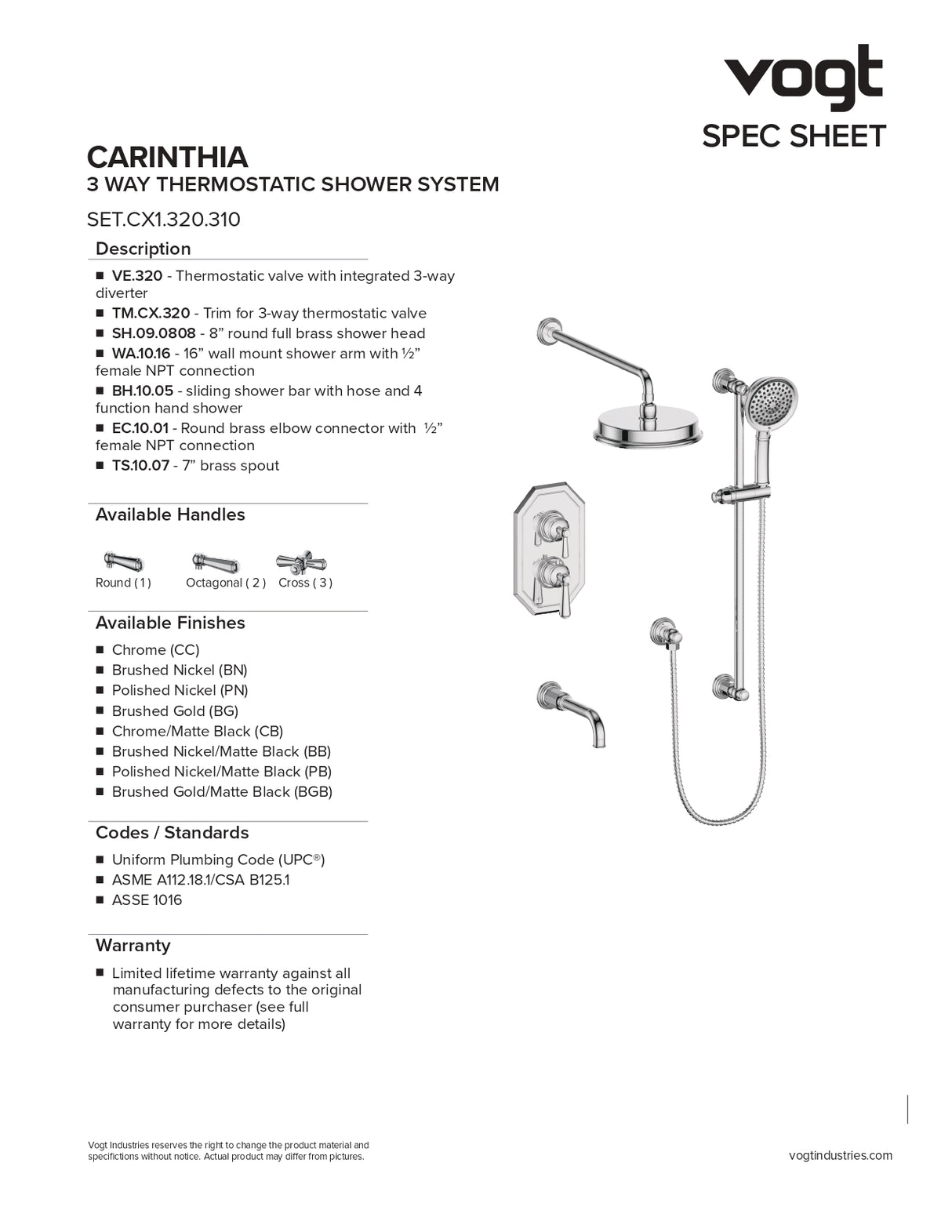 CARINTHIA 3-WAY TH SHOWER KIT